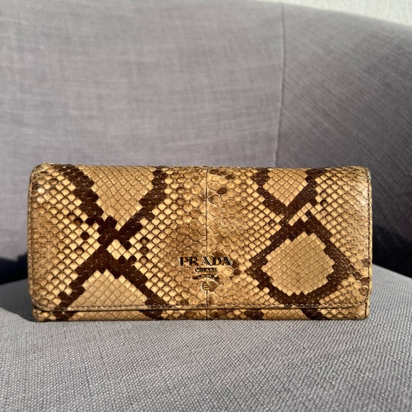 Prada Handbags - Prada Real Snake Skin Wallet Exotic Leather
